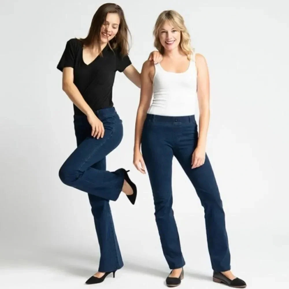 Betabrand Stretch Yoga Denim Pull On Bootcut Jeans - Picture 1 of 12